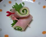 お弁当に♪ハムチー大葉の巻きマキ作り方3写真