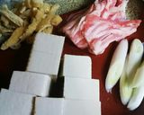 即席！肉湯豆腐鍋♪作り方1写真