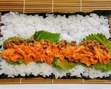 おつまみになる♪シソ納豆キムチの海苔巻き作り方6写真
