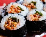 おつまみになる♪シソ納豆キムチの海苔巻き作り方8写真