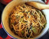 簡単☆さんまときのこのワンポットパスタ♡作り方3写真