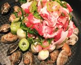 豚肉とアサリのネギ蒸し煮♪♪作り方3写真