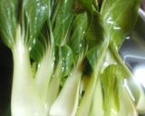 チンゲン菜のカニ餡掛け風♪作り方1写真