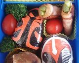 弁当覚書★ 仮面ライダーゴーストおむすび作り方10写真