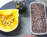かぼちゃとさつまいものデザートぜんざい作り方1写真