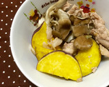 時短！さつまいも豚肉舞茸のバターしょうゆ作り方5写真