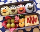 簡単キャラ弁 エルモ クッキーモンスター作り方8写真