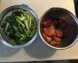 豚肉と小松菜の醤油炒め作り方1写真
