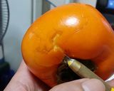 柿ウサギ(ﾉ´∀｀*)フルーツでもアート作り方4写真