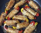 簡単☆美味しいエリンギ、パプリカの肉巻き作り方4写真