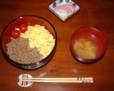 ◆簡単◆１０分で出来る豚そぼろの２色丼◆作り方5写真