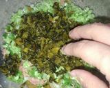 高菜明太漬入り手作り餃子作り方5写真