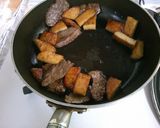 簡単 牛肉と さつま揚げのめんつゆ炒め！作り方4写真