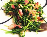 簡単♪豆苗とベーコン、椎茸のニンニク炒め作り方3写真
