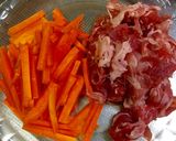 時短！もやし・肉・にんじんのプルコギ風♪作り方1写真