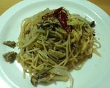 うまっ！白菜と茸のあごだしペペロンチーノ作り方9写真