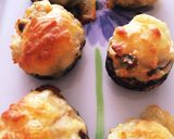 かわいい◯椎茸 とり挽肉のっけチーズ焼き作り方4写真