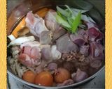 鶏・手羽元と鶏・もつMix&冬瓜の煮物作り方5写真