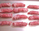薄切り豚肉のくるくるロール焼き作り方2写真