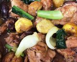 栗と鶏手羽元の煮物作り方7写真