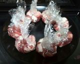 レンジで簡単！薄切り肉で豆腐包み茶巾蒸し作り方6写真
