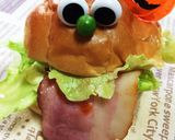 ❁目玉ピックで簡単❁モンスターバーガー❁作り方2写真