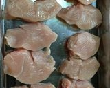 とりムネ肉のめんたい焼き♪作り方1写真