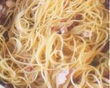 水戻しで生パスタ風ドライトマトと葱パスタ作り方4写真