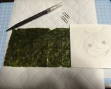海苔だけキャラ弁！フユニャン弁当♪作り方1写真
