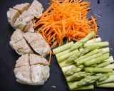 レンジで簡単！しゅうまいアスパラのうま煮作り方1写真
