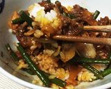 ニンニクの芽で焼肉丼♪作り方3写真