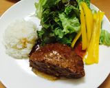 旨包ハンバーグで1プレートランチ作り方3写真