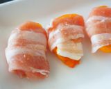 熟した柿で豚肉巻き＊柿と葡萄のソースがけ作り方7写真