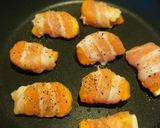 熟した柿で豚肉巻き＊柿と葡萄のソースがけ作り方10写真