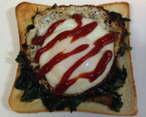 ほうれん草ソテーと目玉焼きサンド作り方5写真