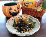 ハロウィン！かぼちゃと芽ひじきの炊き合せ作り方4写真