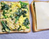 食パンde秋鮭とほうれん草のキッシュ♡作り方4写真