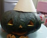 ハロウィン☆オバケかぼちゃの煮物作り方1写真