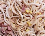 えのき＆ベーコンのバター醤油焼きうどん作り方5写真