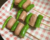 甘長ししとうとウインナーの串揚げ♫作り方2写真