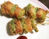 甘長ししとうとウインナーの串揚げ♫作り方5写真