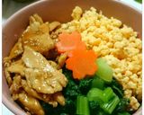 鶏むね肉と小松菜の三色丼☆お弁当にも★作り方8写真