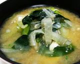 小松菜,長ネギ,大根,豆腐のお味噌汁作り方9写真