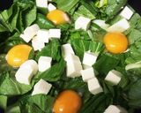 しろな、小松菜の煮物☆卵落とし作り方5写真