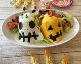 おばけとジャックオランタンのオムライス作り方3写真