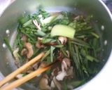 チンゲン菜と 海老 ニラの中華スープ♪作り方5写真