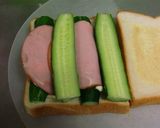 くねくね模様♫胡瓜とハムのサンドイッチ作り方6写真