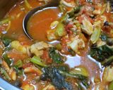 ちびっ子大好き！小松菜と鶏のトマト煮込み作り方7写真