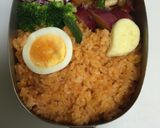 ハロウィンキャラ弁☆かぼちゃキティ作り方1写真