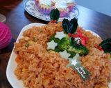 炊飯器deクリスマスリースチキンピラフ作り方7写真